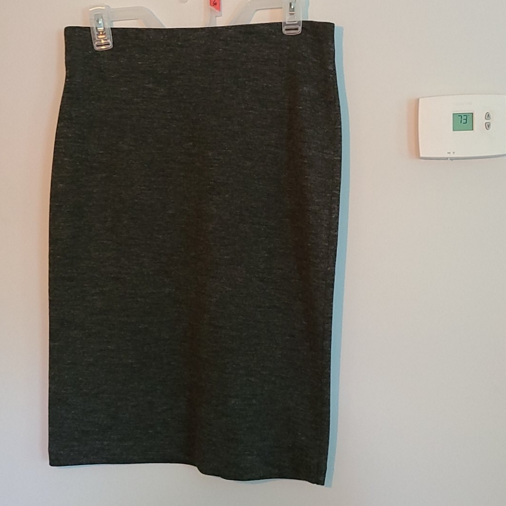 Elastic Waist Gray Pencil Skirt